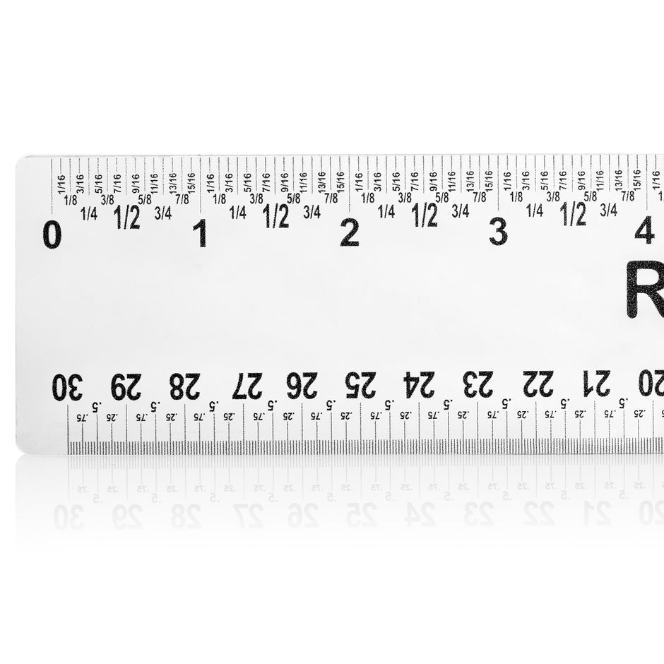 Professional 12-Inch Fraction Decimal Ruler – Measuring Tool
