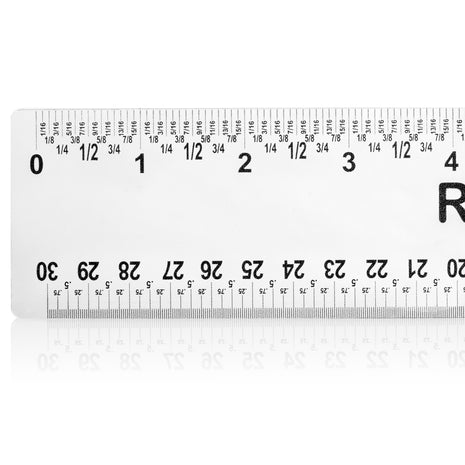 Professional 12-Inch Fraction Decimal Ruler – Measuring Tool